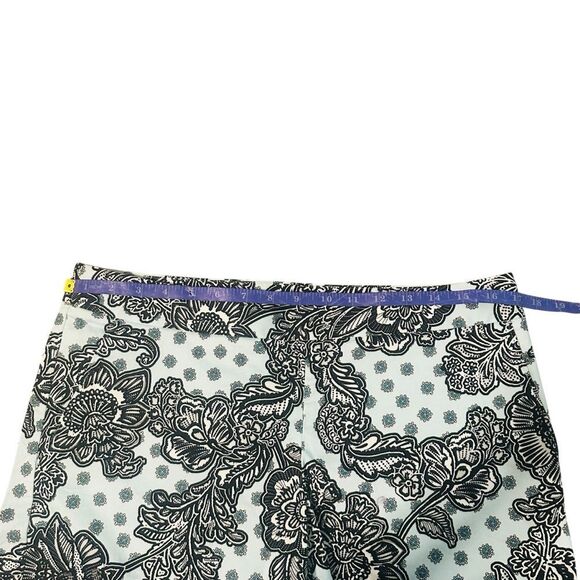 Express Light Blue Paisley Floral Print Side Zip Shorts - Size 8 - Picture 6 of 10